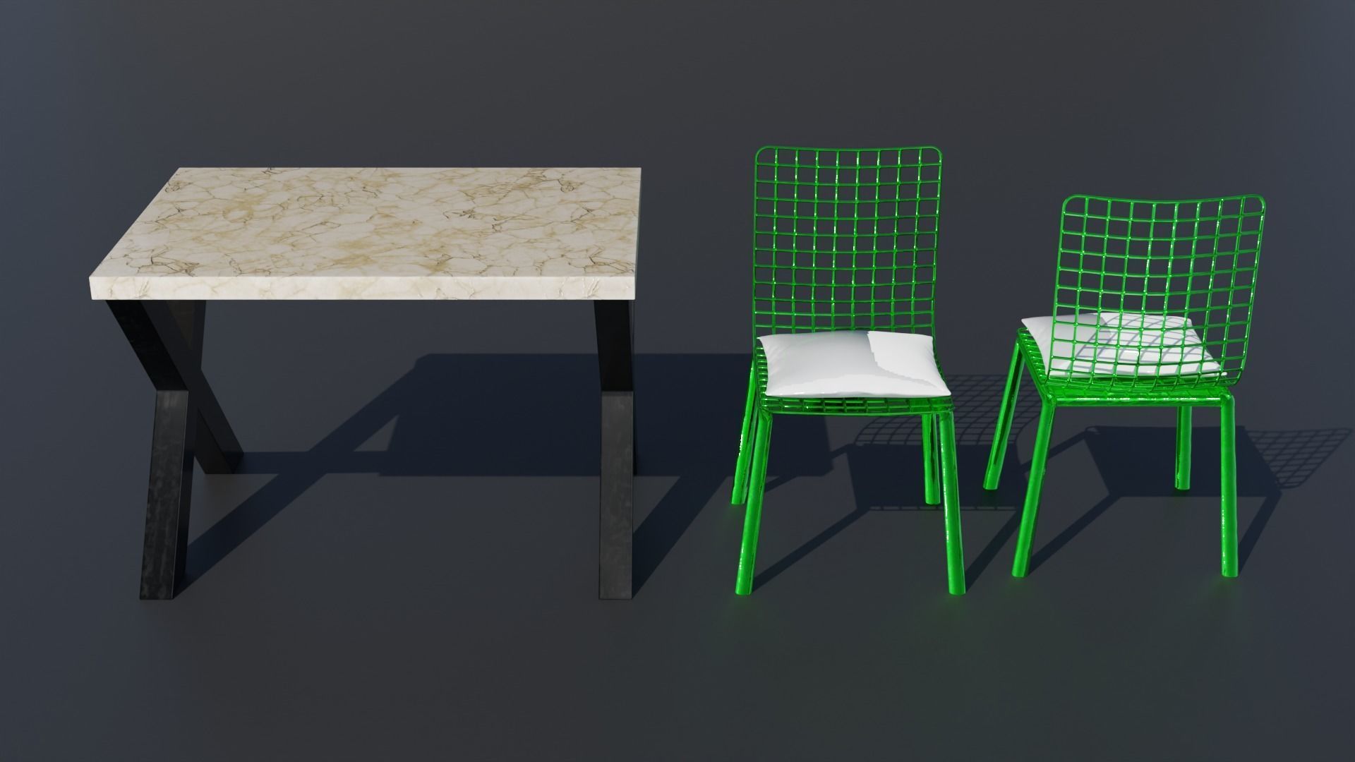 Simple Table and Chair 3D Model Low-poly 3D model Low-poly 3D model_9