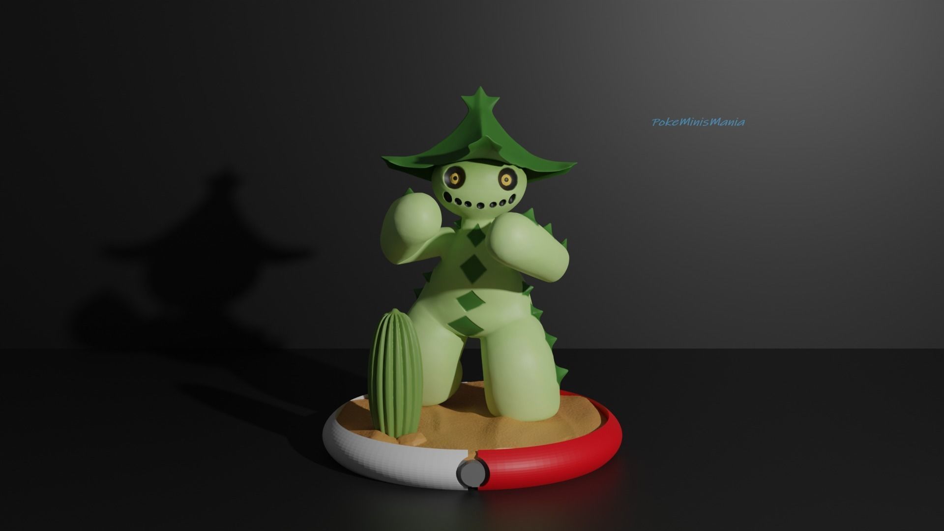 Cacnea and Cacturne pokemon 3D print model 3D print model_9