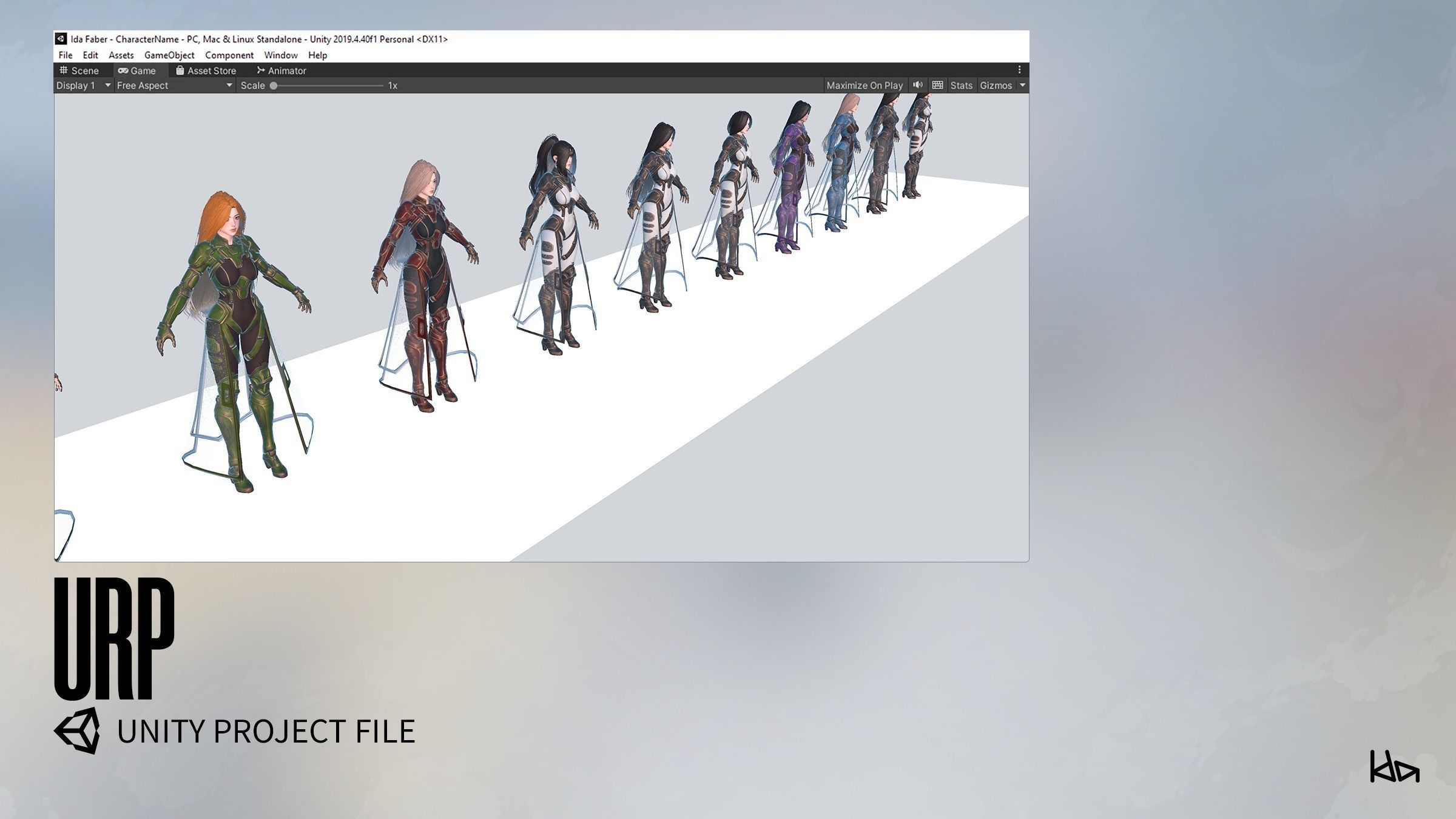 Stellar Girl Celeste - Game Ready Low-poly 3D model_25