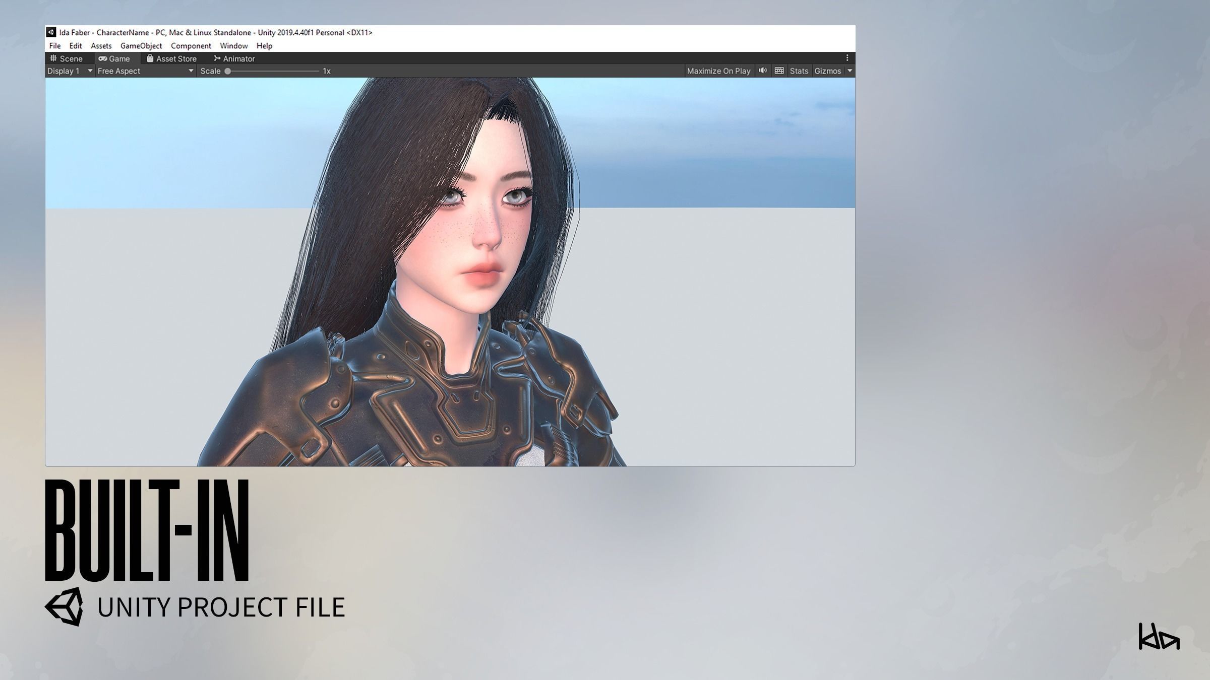 Stellar Girl Celeste - Game Ready Low-poly 3D model_18