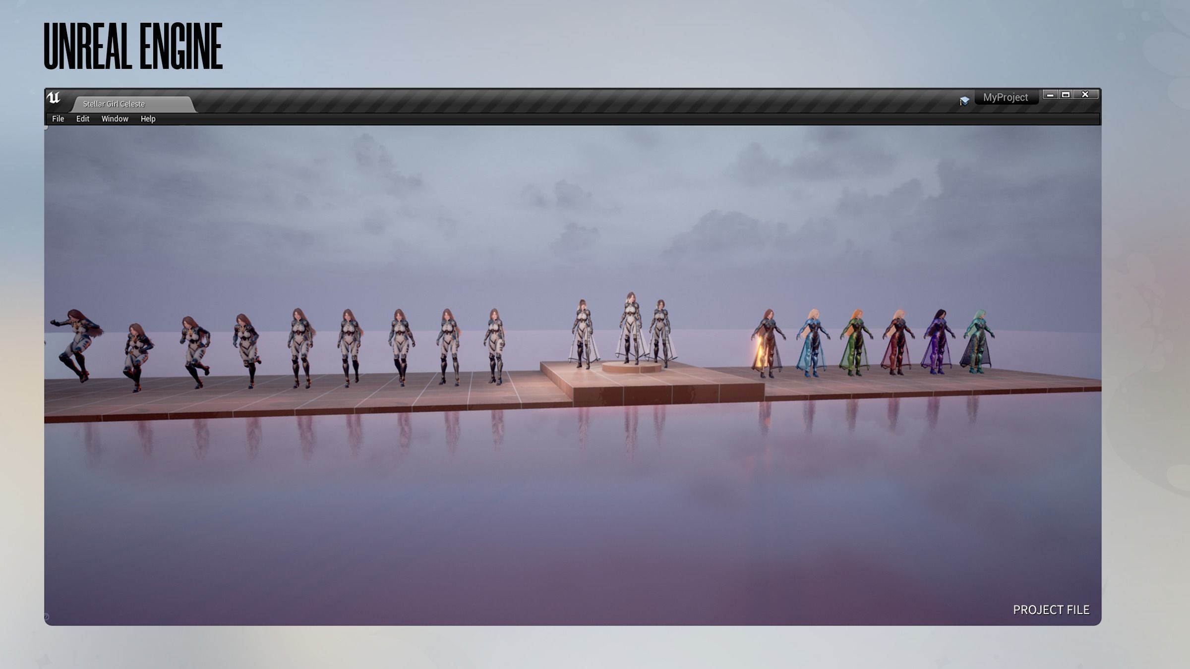 Stellar Girl Celeste - Game Ready Low-poly 3D model_15