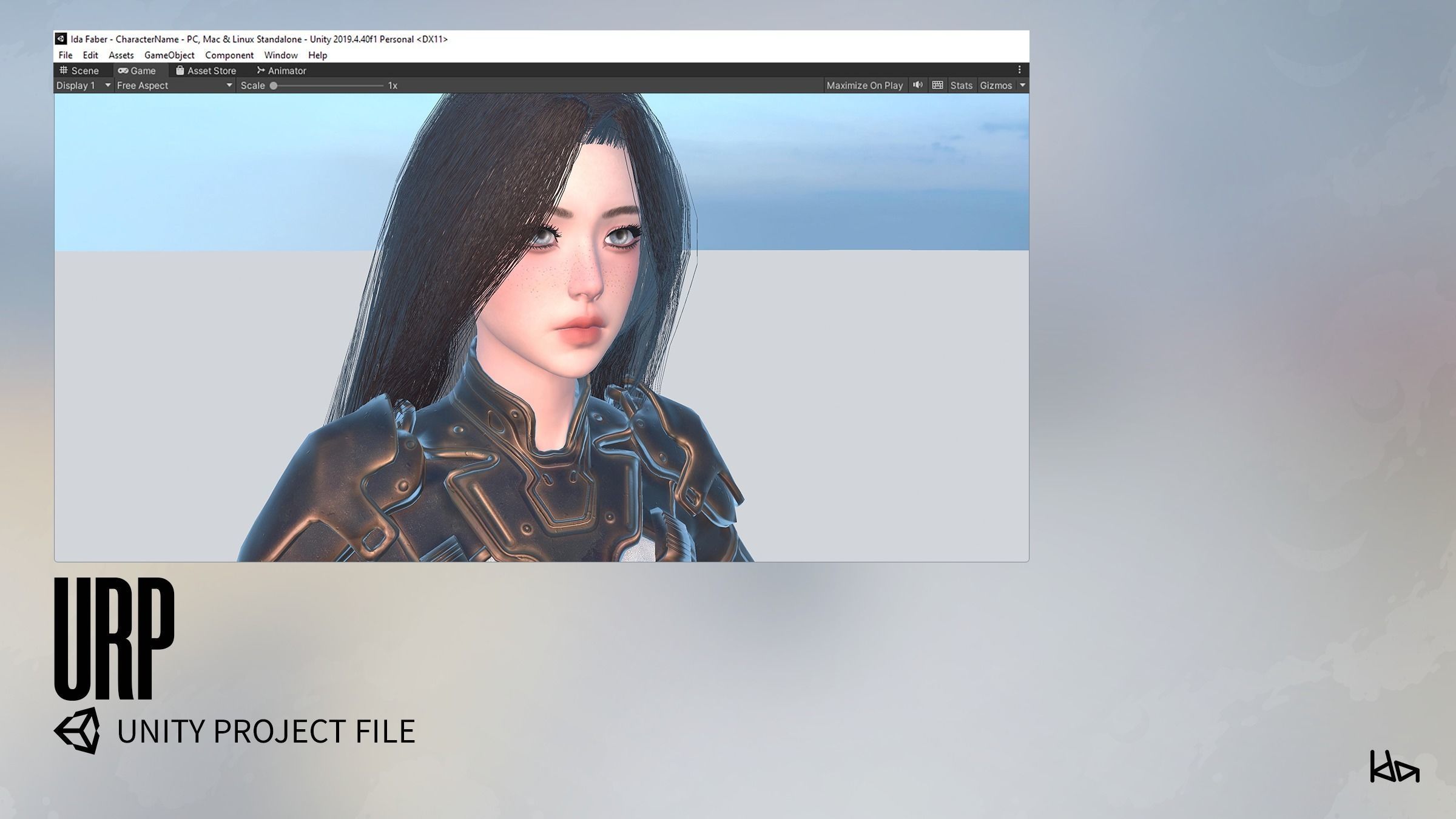Stellar Girl Celeste - Game Ready Low-poly 3D model_19