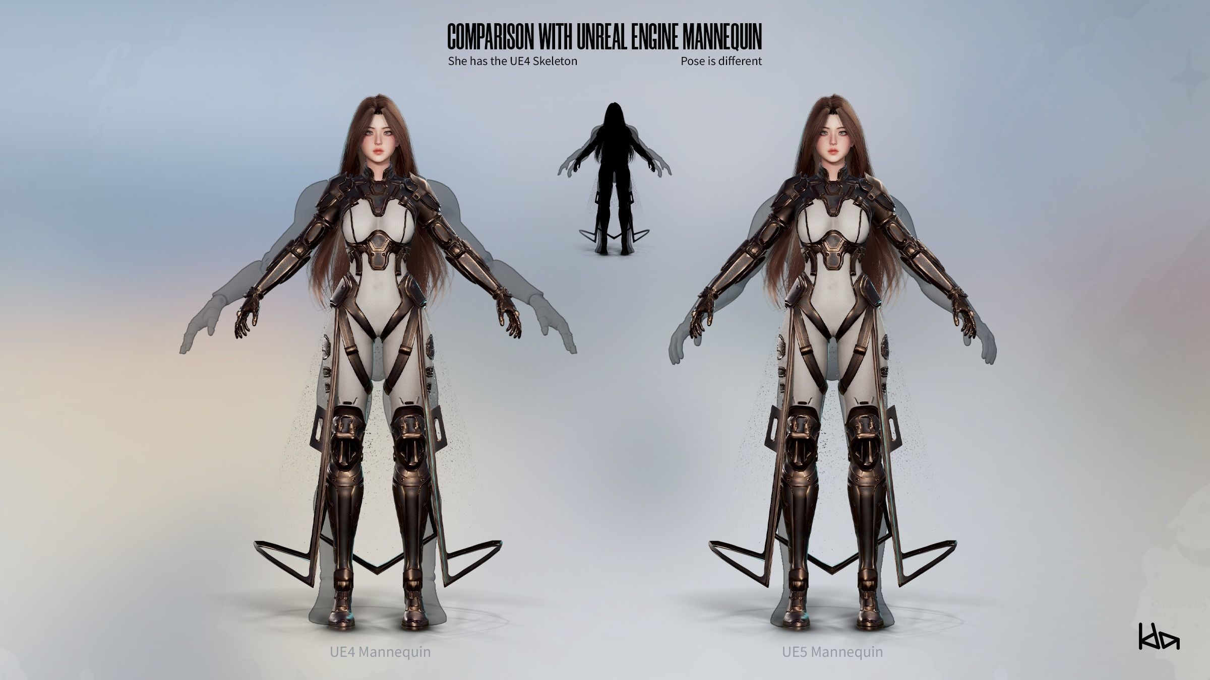 Stellar Girl Celeste - Game Ready Low-poly 3D model_13