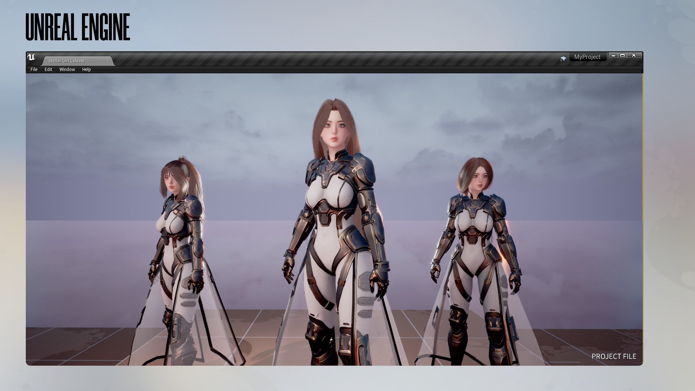 Stellar Girl Celeste - Game Ready Low-poly 3D model_17