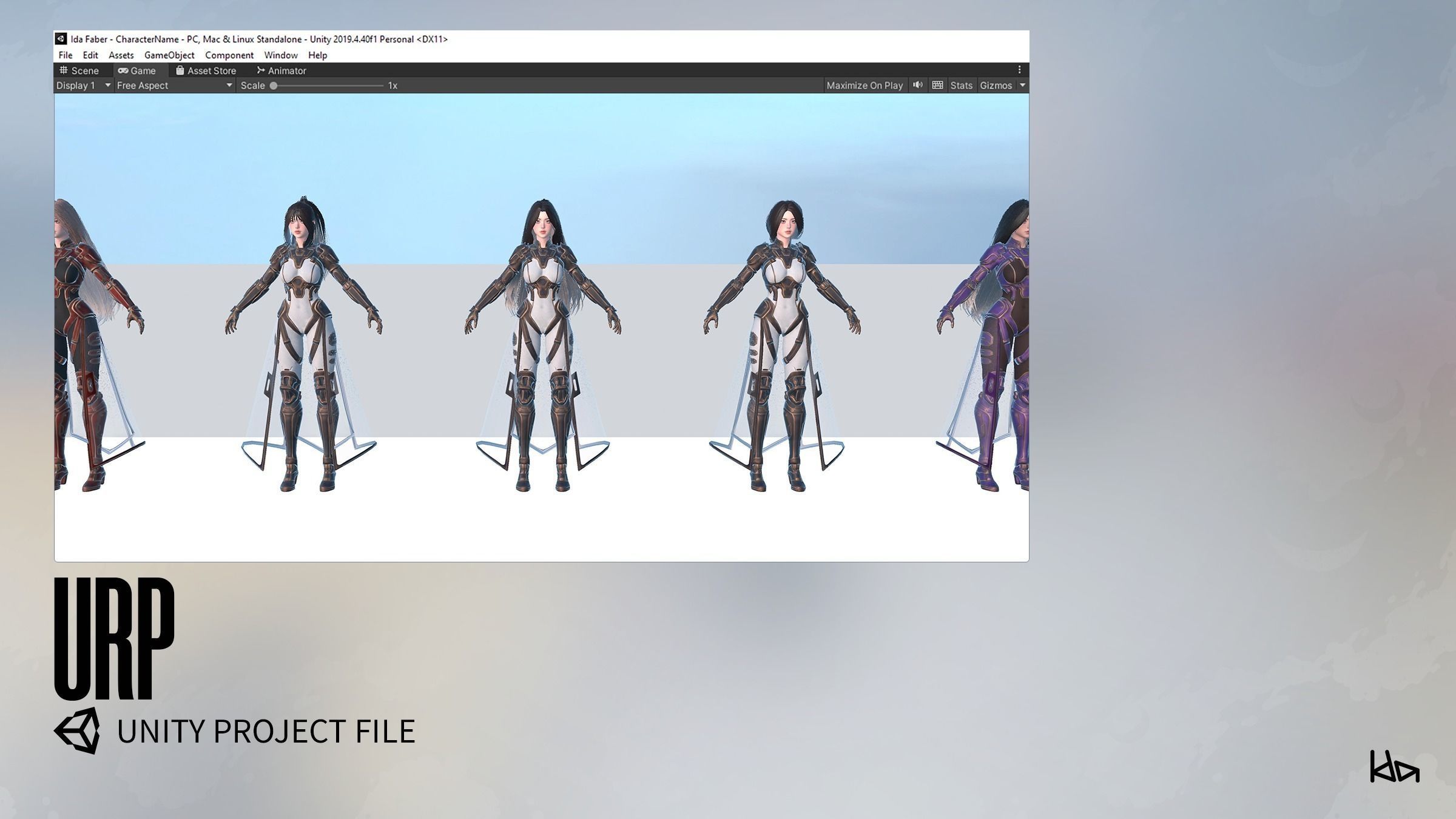 Stellar Girl Celeste - Game Ready Low-poly 3D model_22