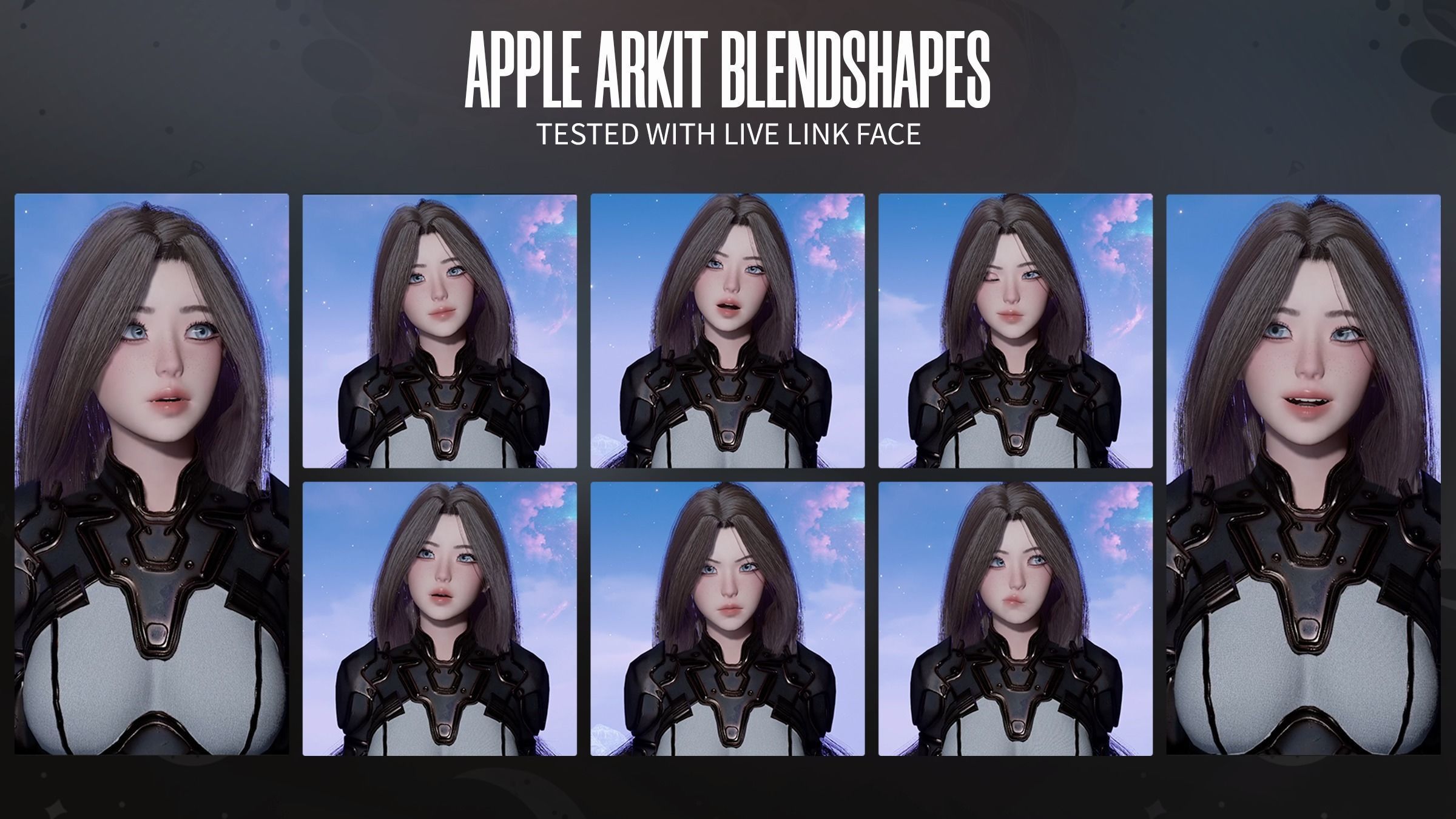 Stellar Girl Celeste - Game Ready Low-poly 3D model_7