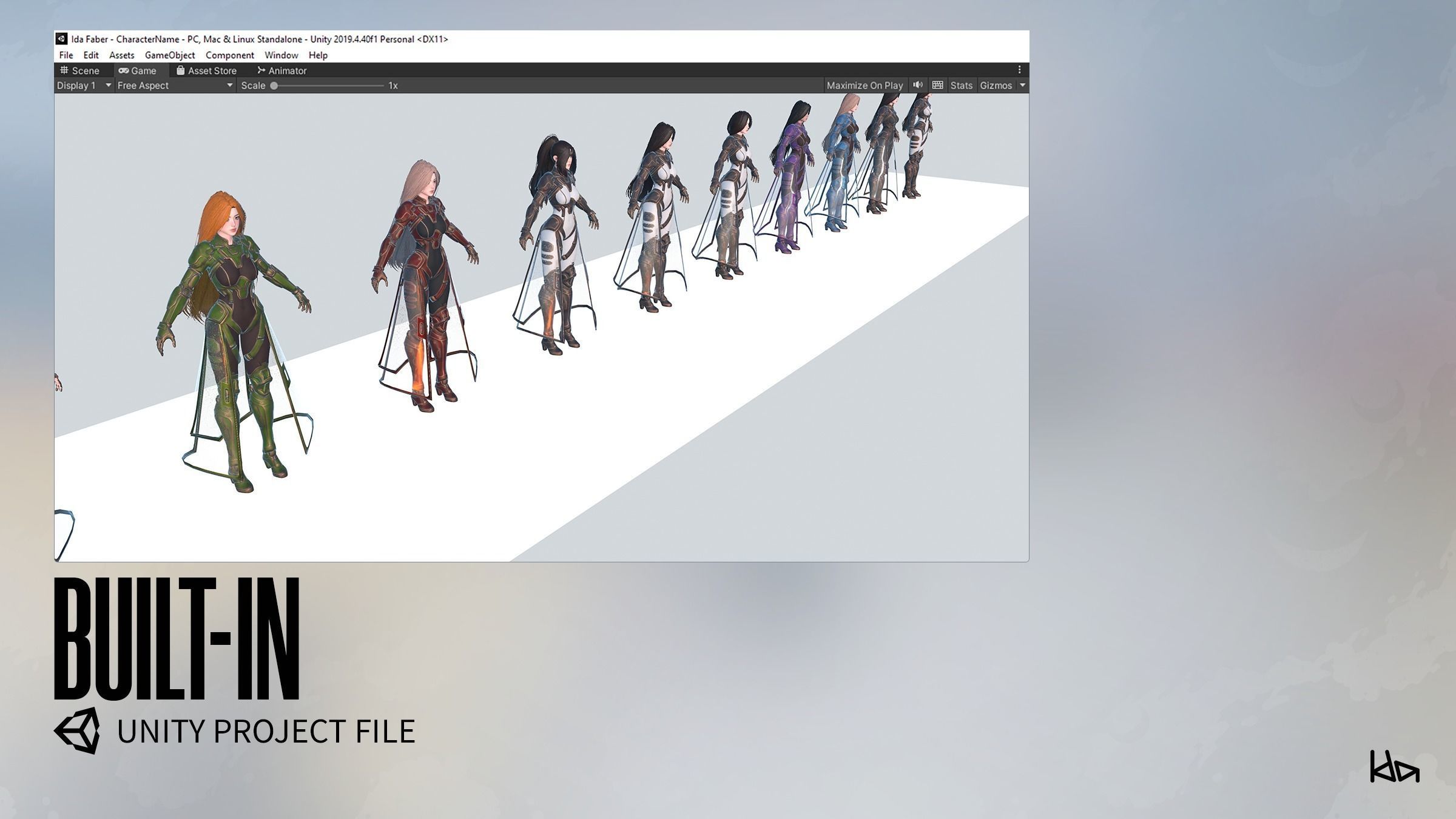 Stellar Girl Celeste - Game Ready Low-poly 3D model_24