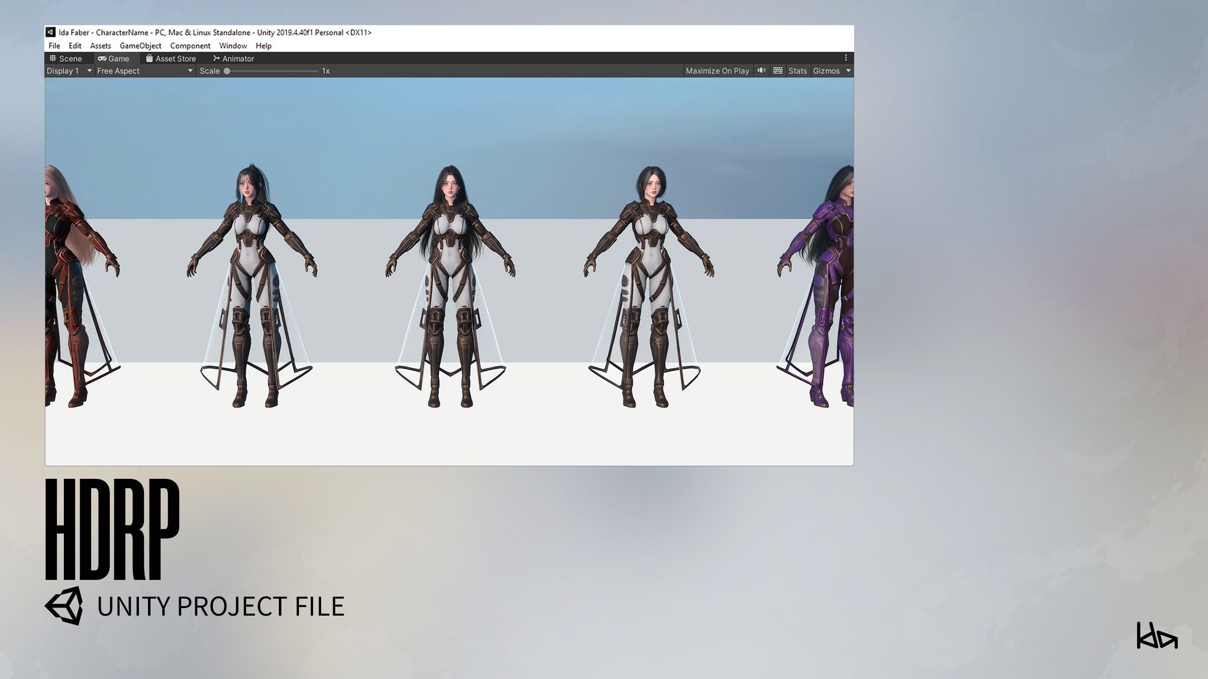 Stellar Girl Celeste - Game Ready Low-poly 3D model_23