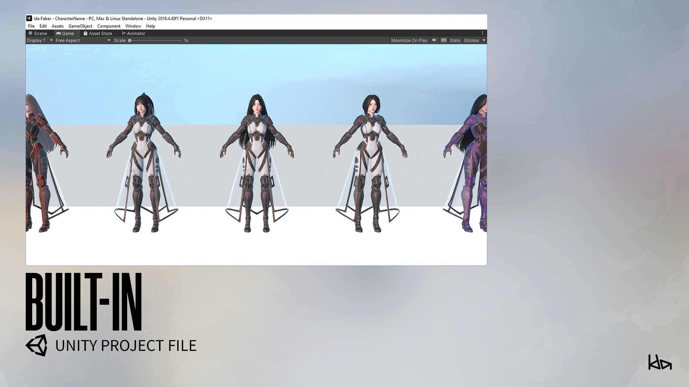 Stellar Girl Celeste - Game Ready Low-poly 3D model_21