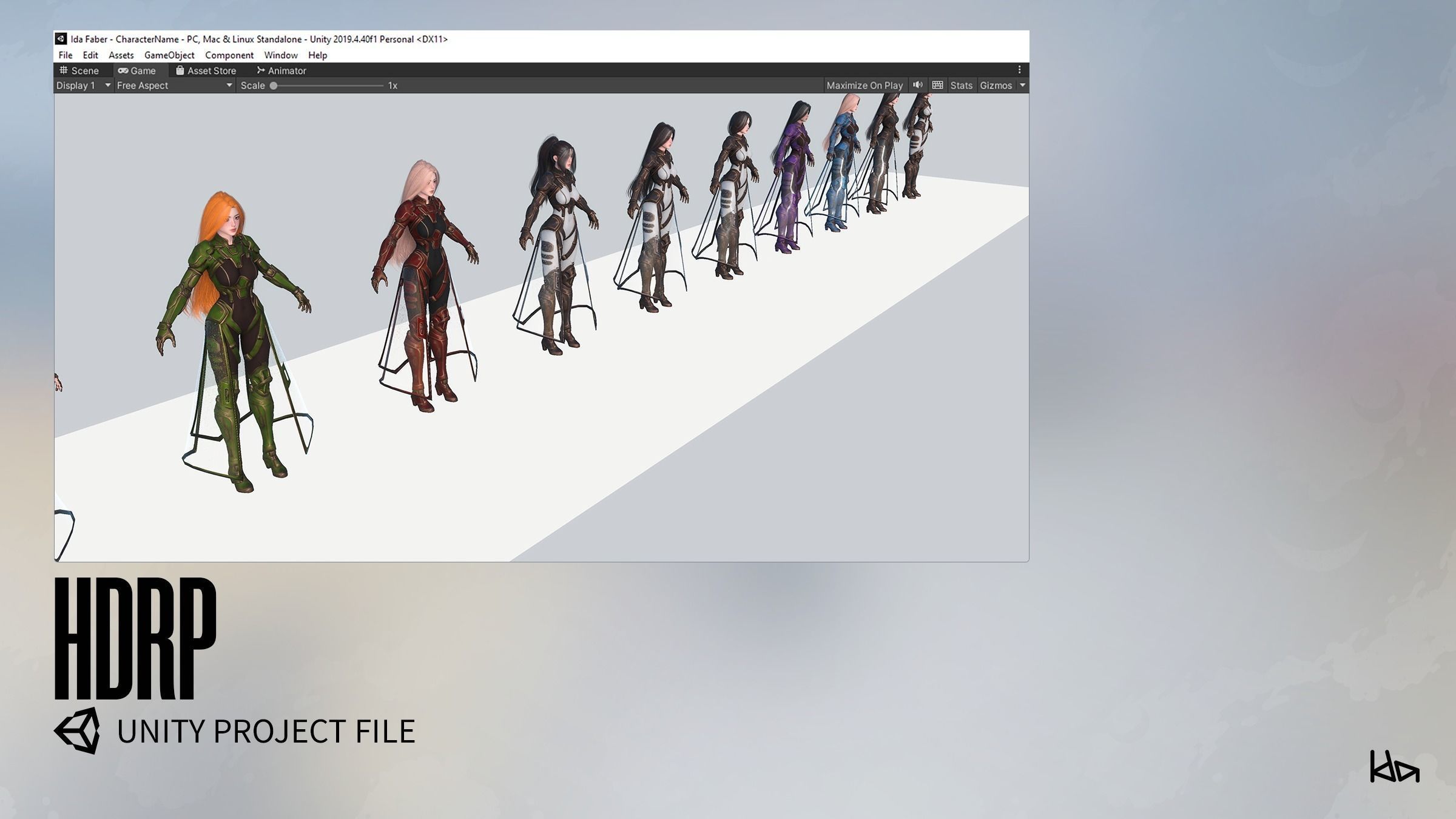 Stellar Girl Celeste - Game Ready Low-poly 3D model_26