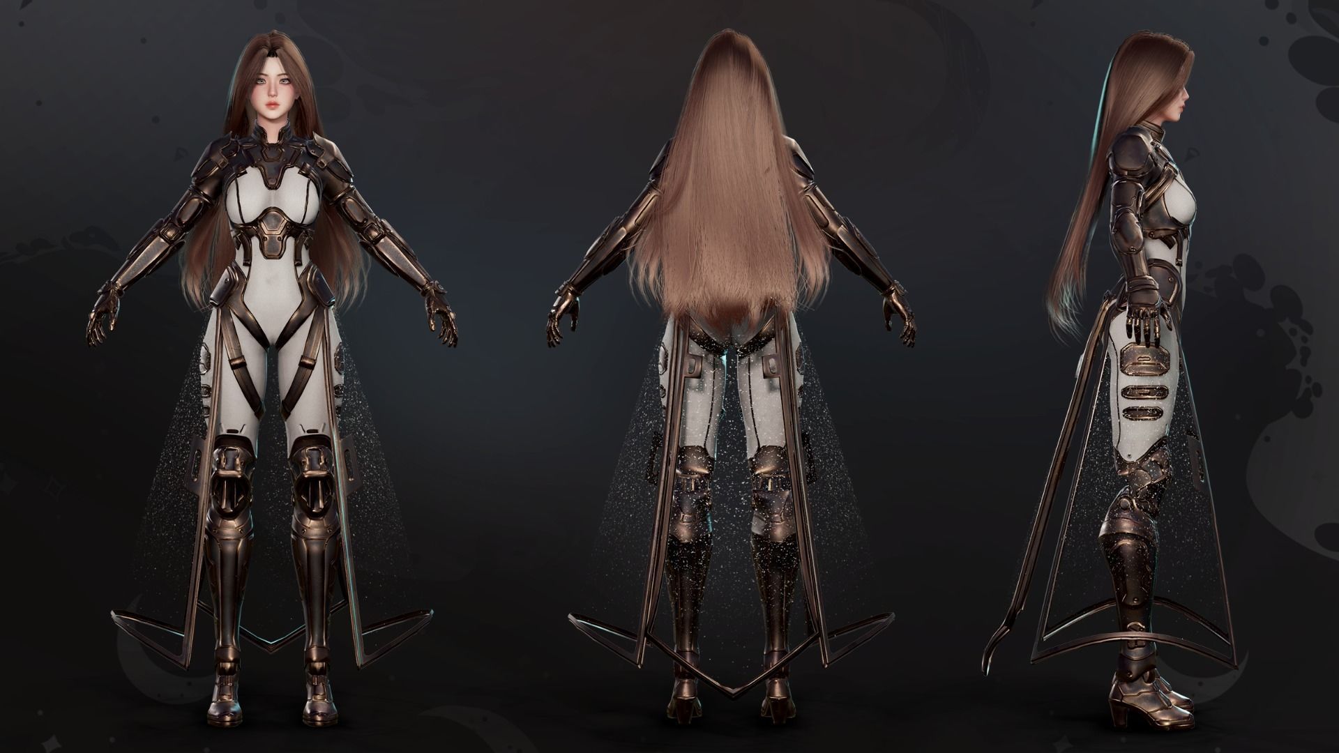 Stellar Girl Celeste - Game Ready Low-poly 3D model_28