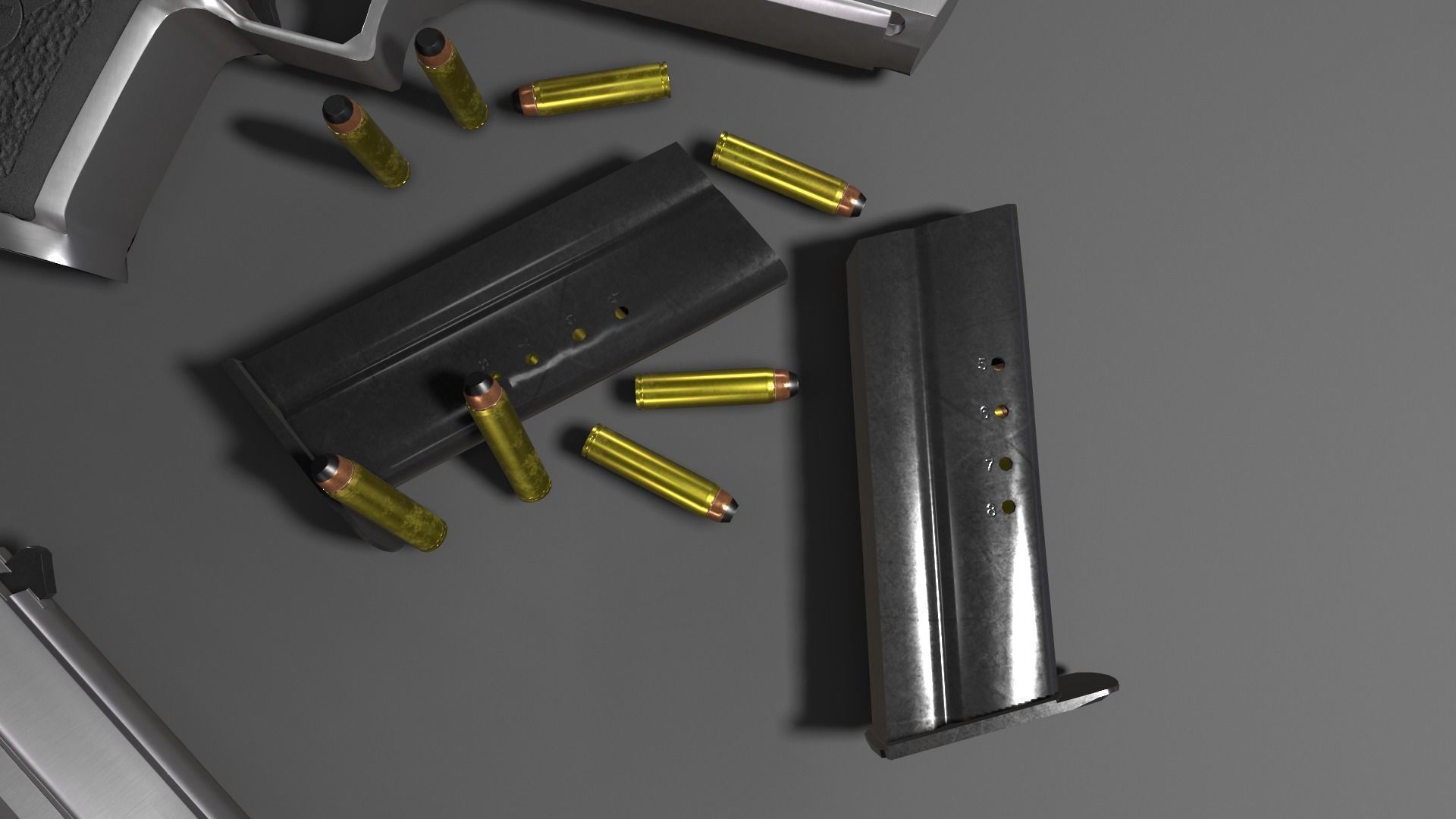 Desert Eagle Pistol Low-poly 3D model_4