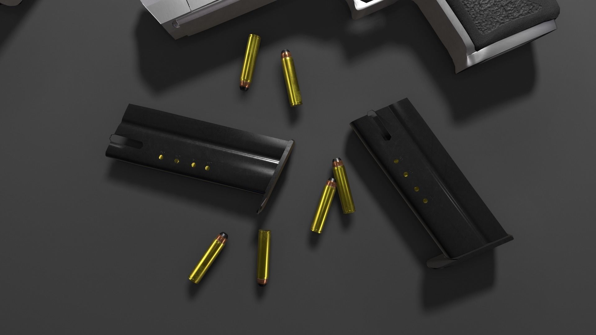 Desert Eagle Pistol Low-poly 3D model_5