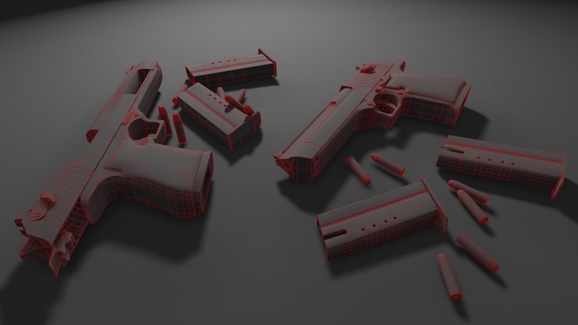 Desert Eagle Pistol Low-poly 3D model_9
