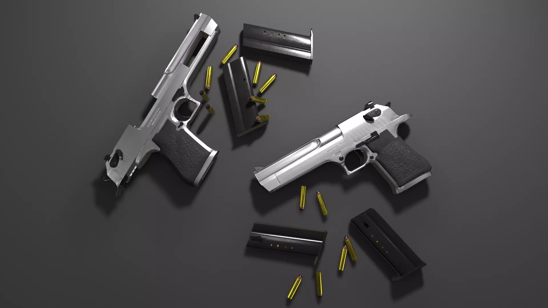 Desert Eagle Pistol Low-poly 3D model_0