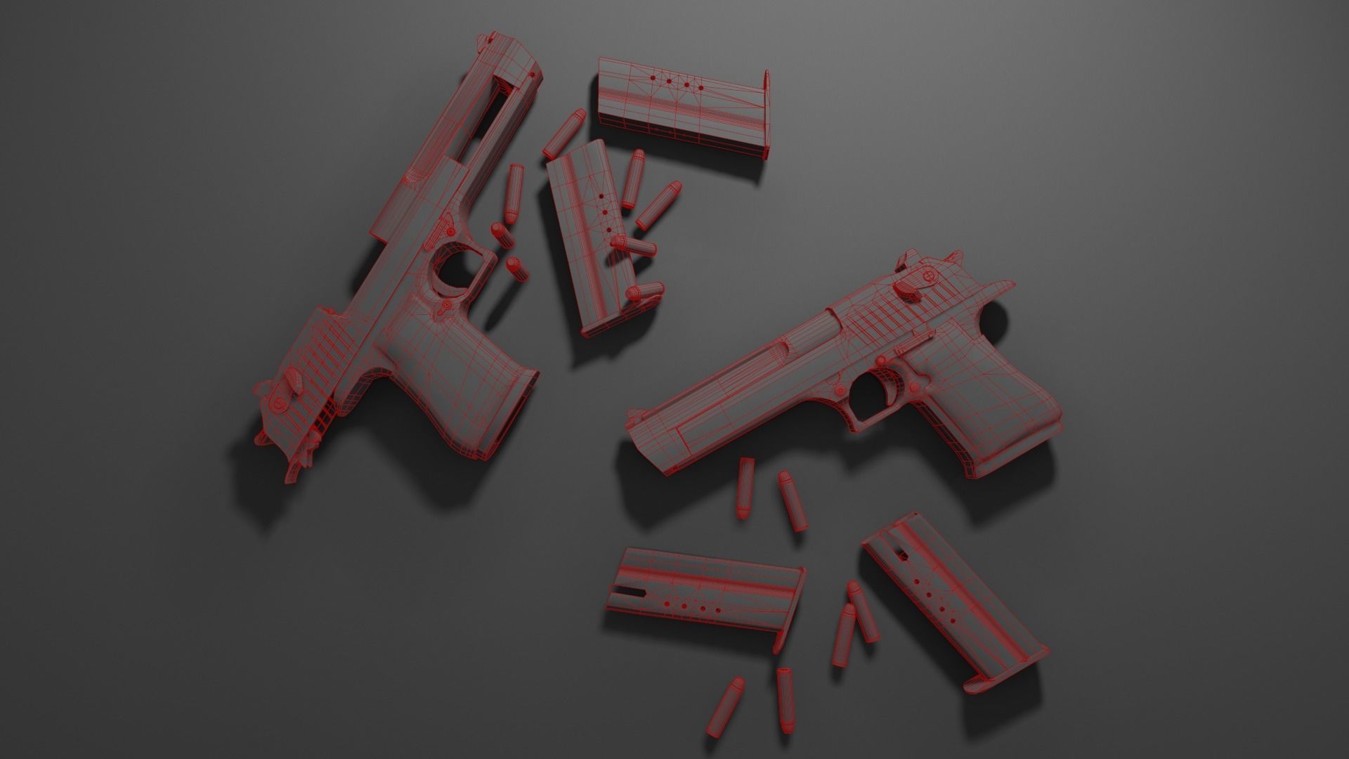 Desert Eagle Pistol Low-poly 3D model_6