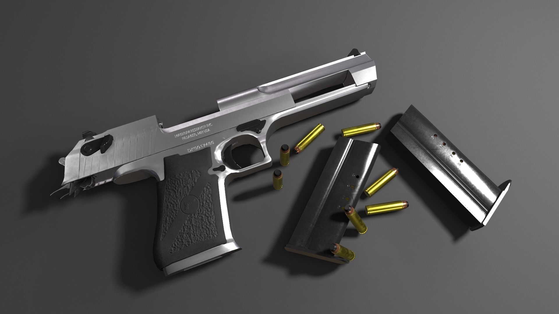 Desert Eagle Pistol Low-poly 3D model_2