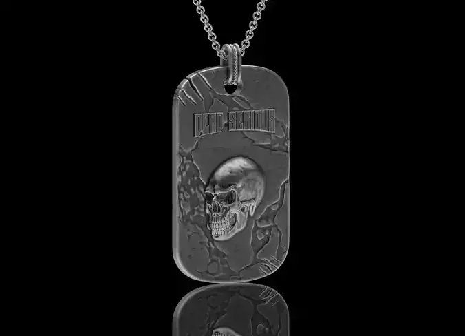 Dead Serious Skull Pendant 3D Print Model