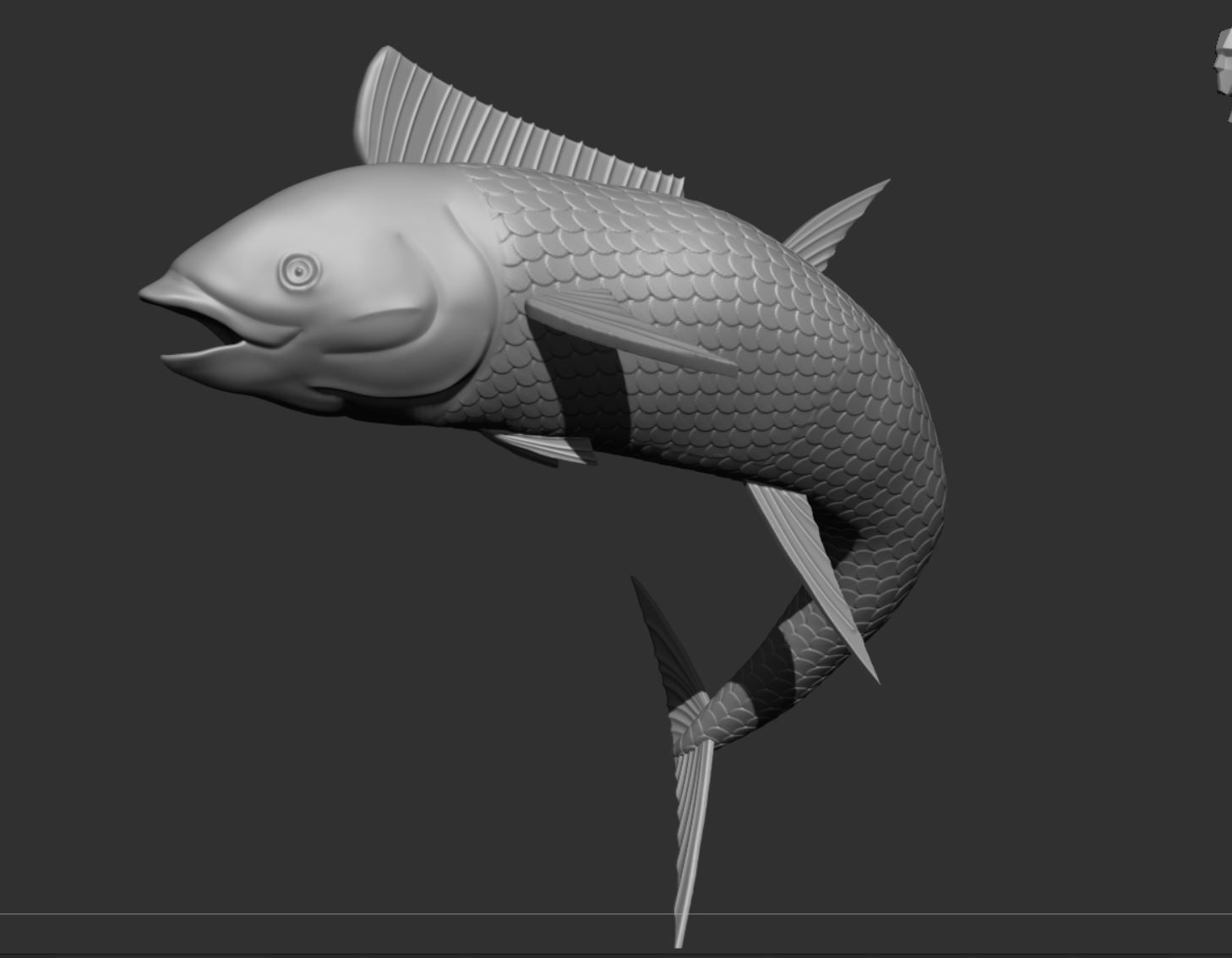 Yellow fin tuna fish 3D print model_4