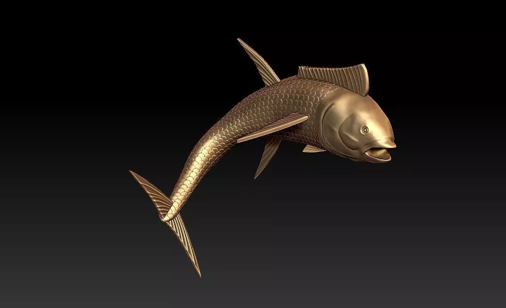 Yellow fin tuna fish 3D print model_0