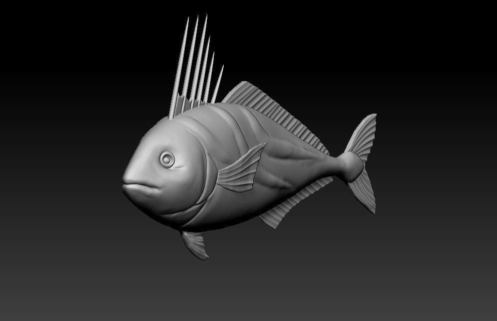 Green Fish  3D print model_1