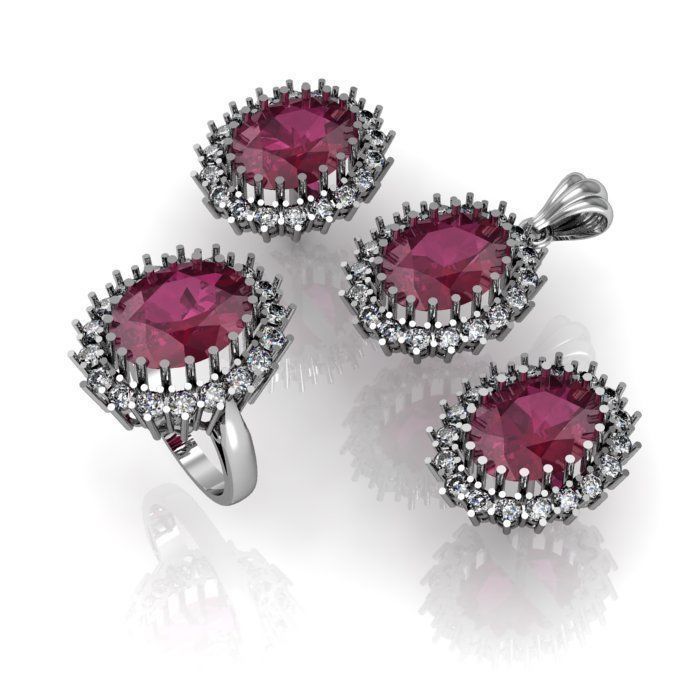 pendant set 3D print model_3