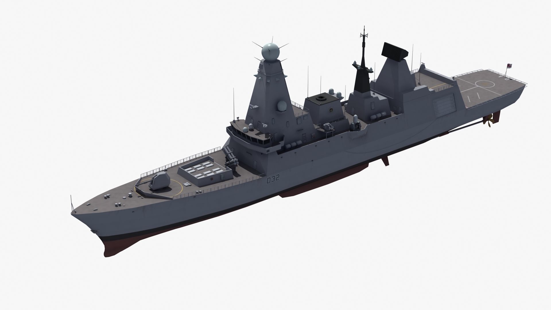 HMS Daring Type 45 Destroyer 3D model_22