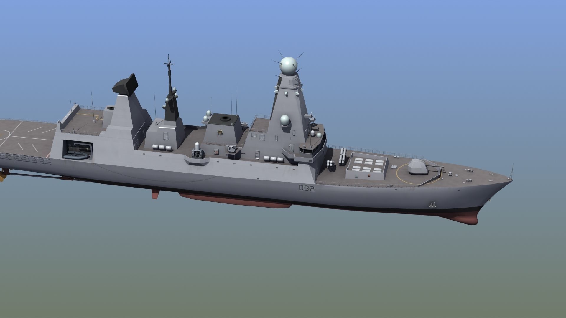 HMS Daring Type 45 Destroyer 3D model_12
