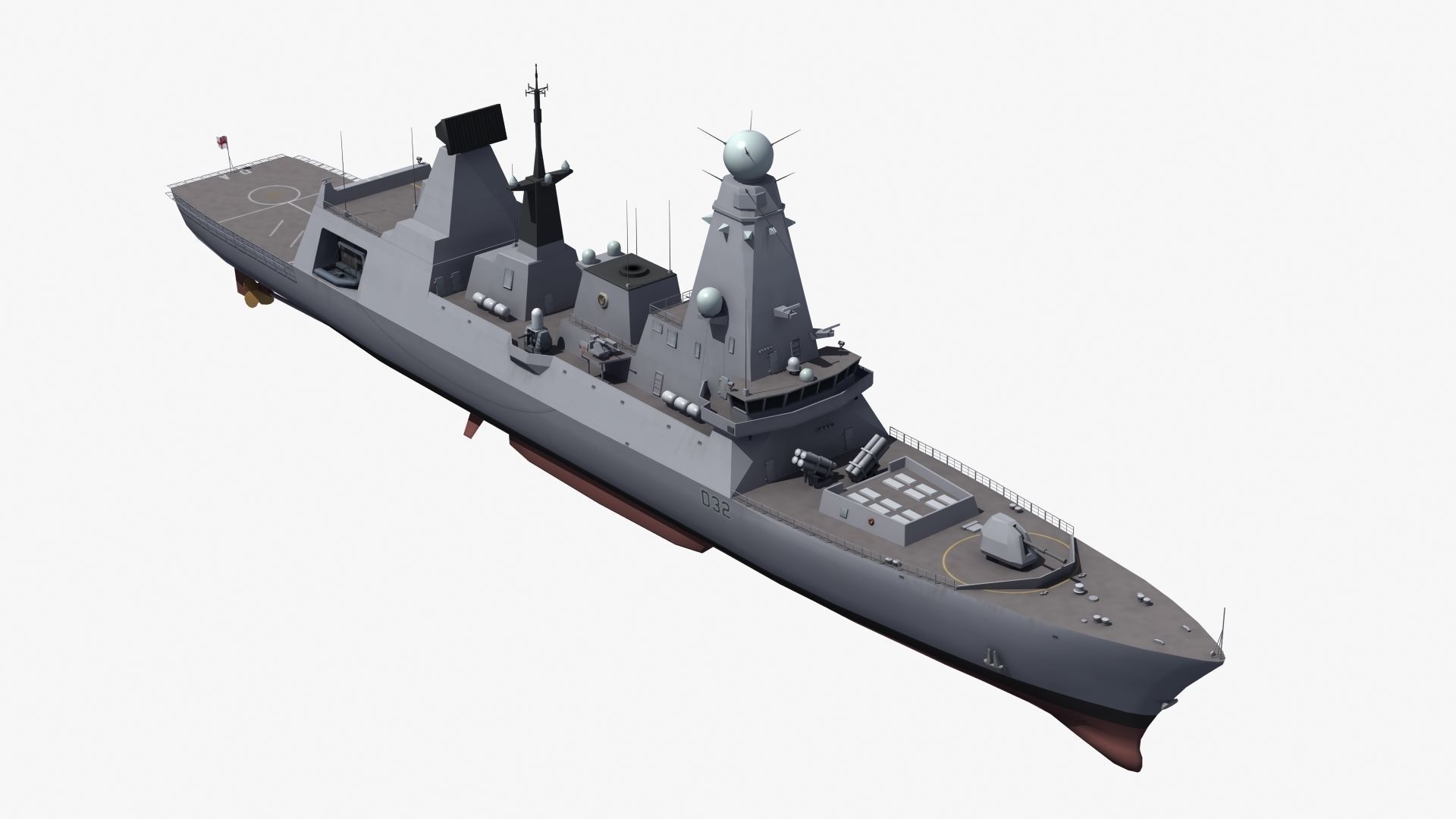 HMS Daring Type 45 Destroyer 3D model_20