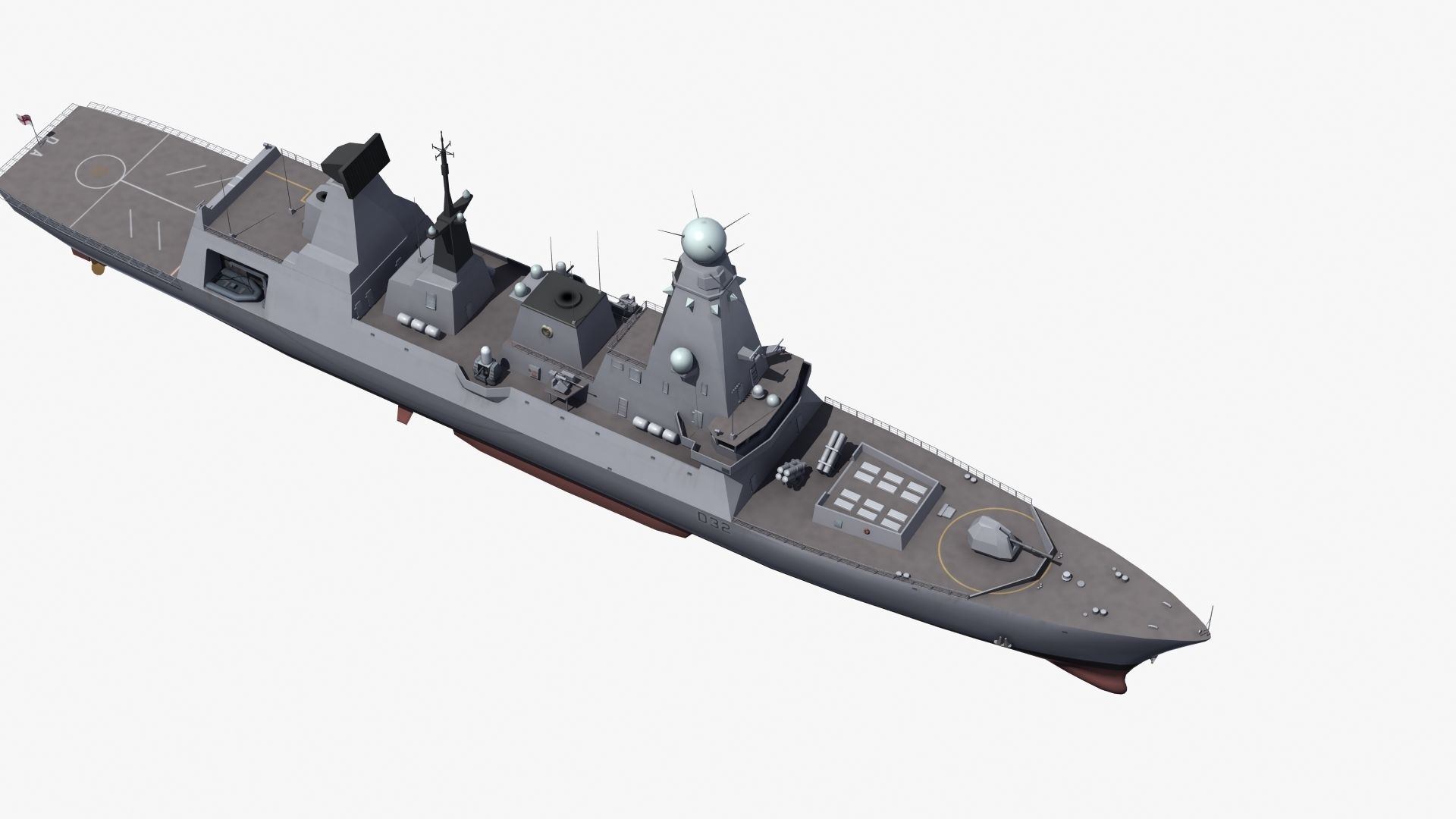 HMS Daring Type 45 Destroyer 3D model_28