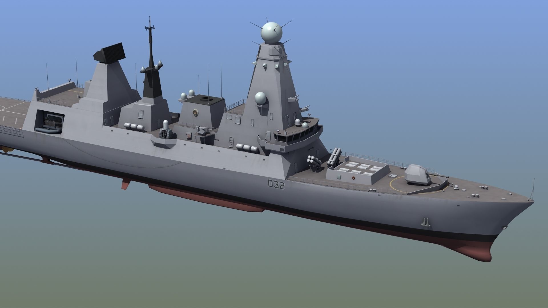 HMS Daring Type 45 Destroyer 3D model_13