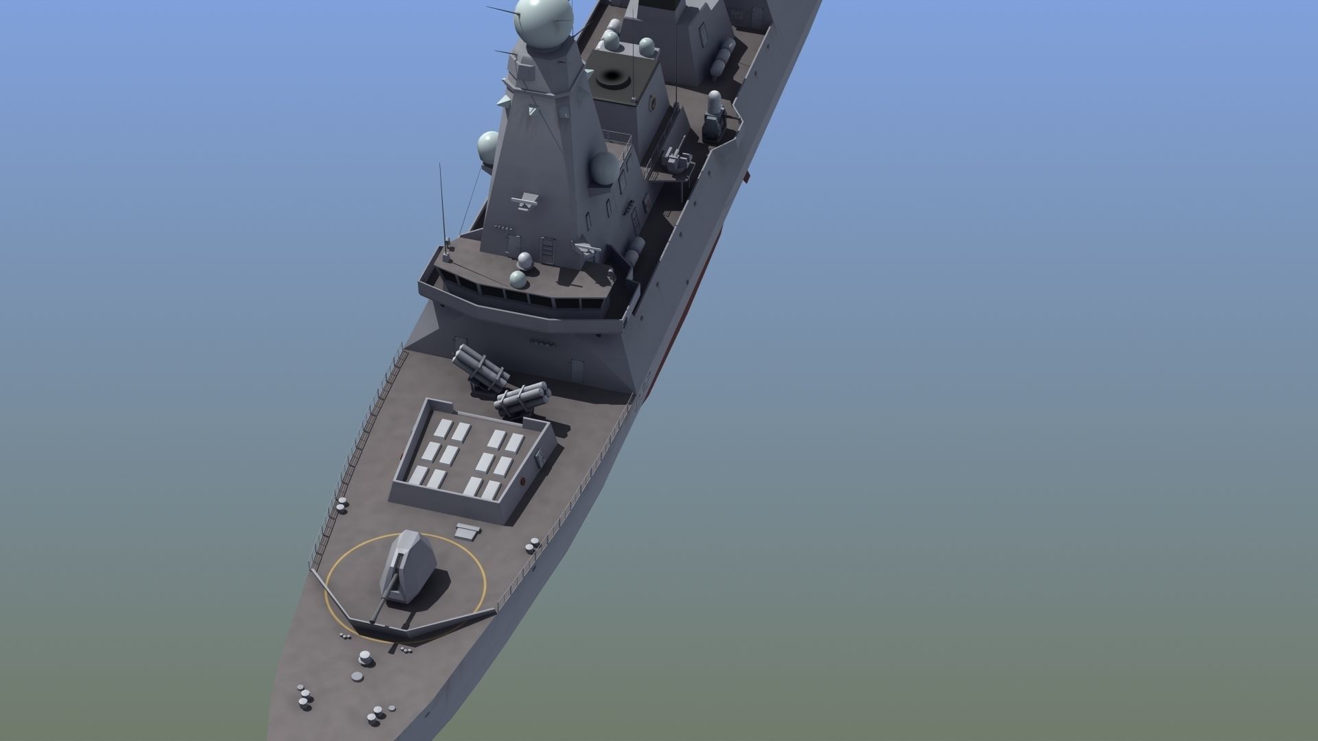 HMS Daring Type 45 Destroyer 3D model_8
