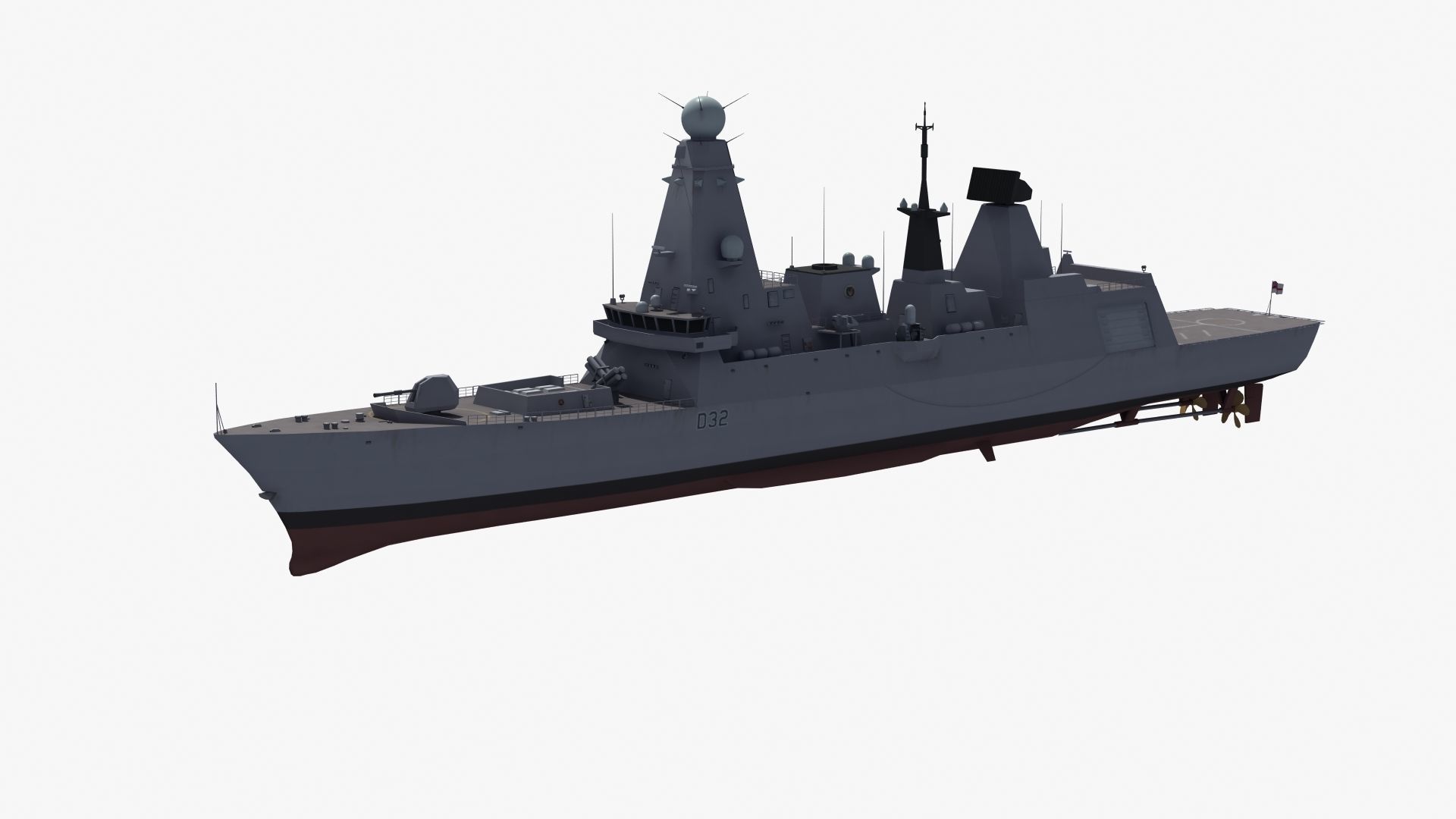 HMS Daring Type 45 Destroyer 3D model_26
