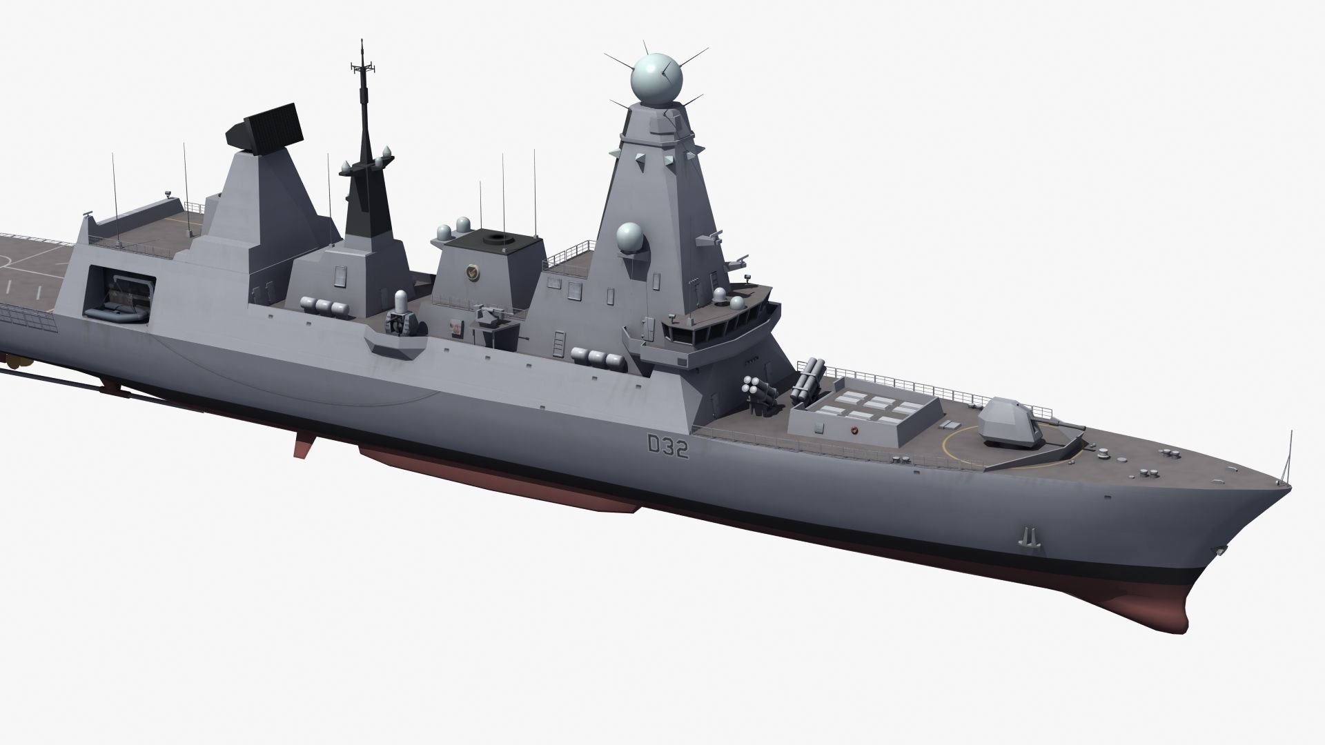 HMS Daring Type 45 Destroyer 3D model_31