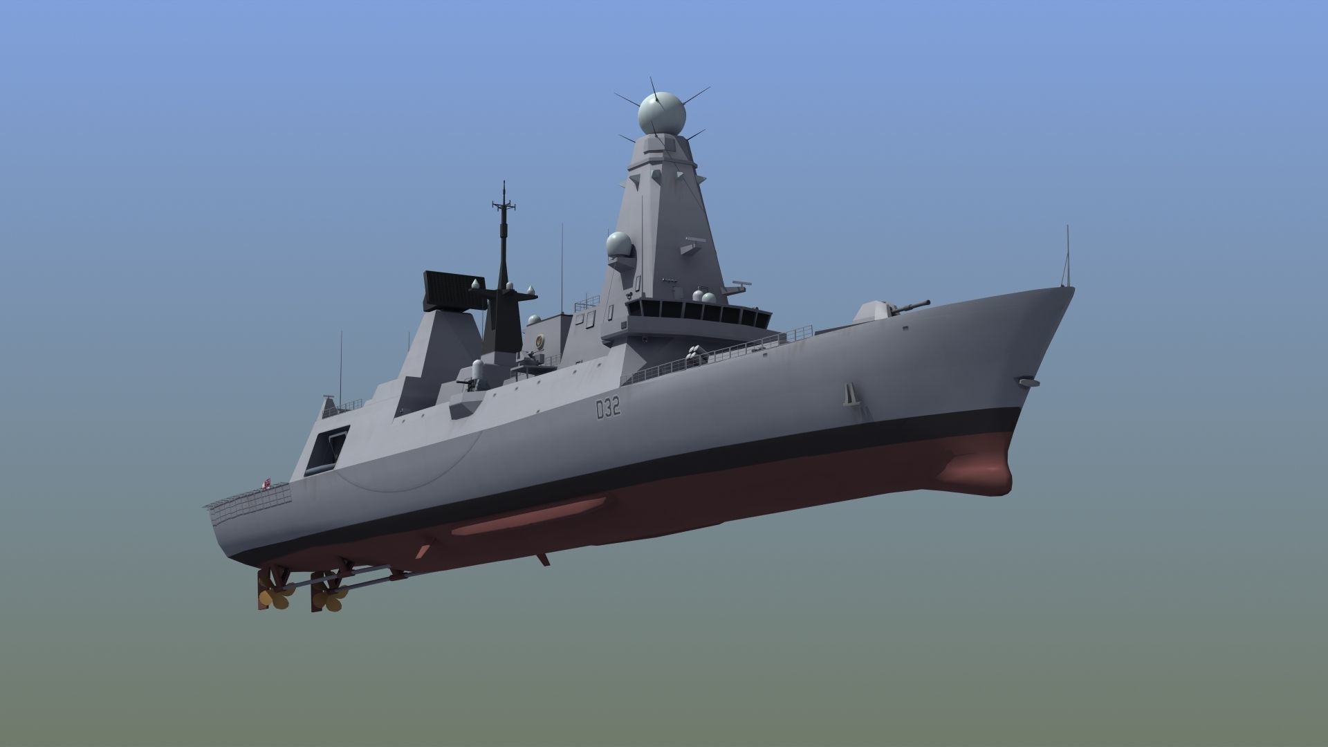 HMS Daring Type 45 Destroyer 3D model_19