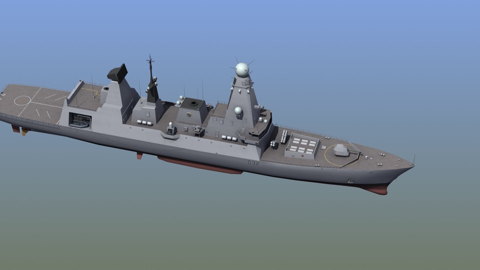 HMS Daring Type 45 Destroyer 3D model_11