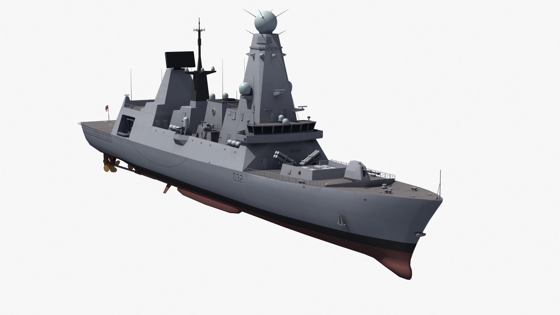 HMS Daring Type 45 Destroyer 3D model_32