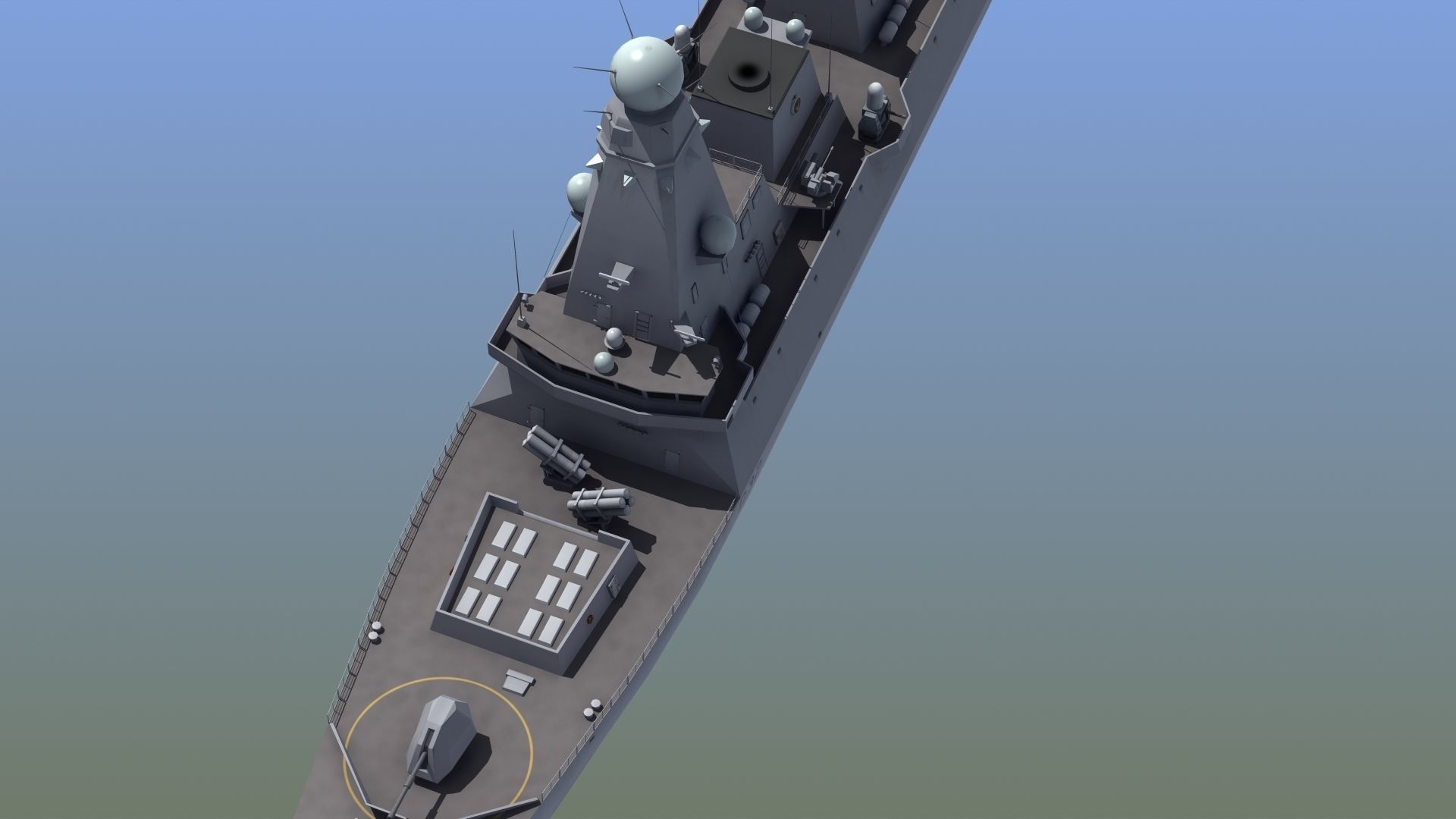 HMS Daring Type 45 Destroyer 3D model_6