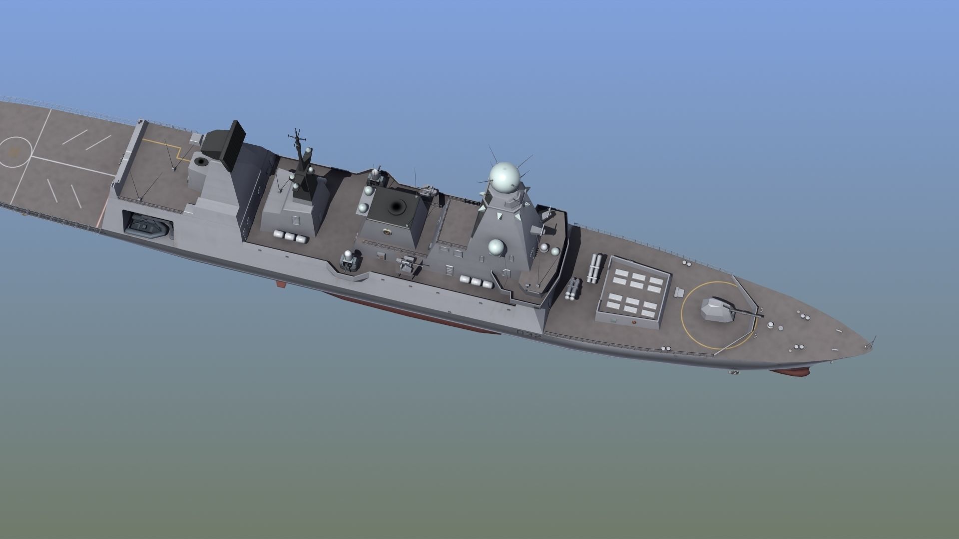 HMS Daring Type 45 Destroyer 3D model_5