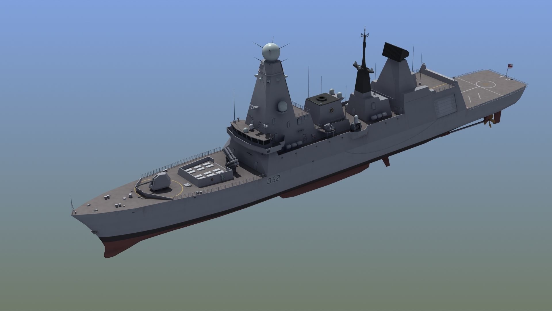 HMS Daring Type 45 Destroyer 3D model_3