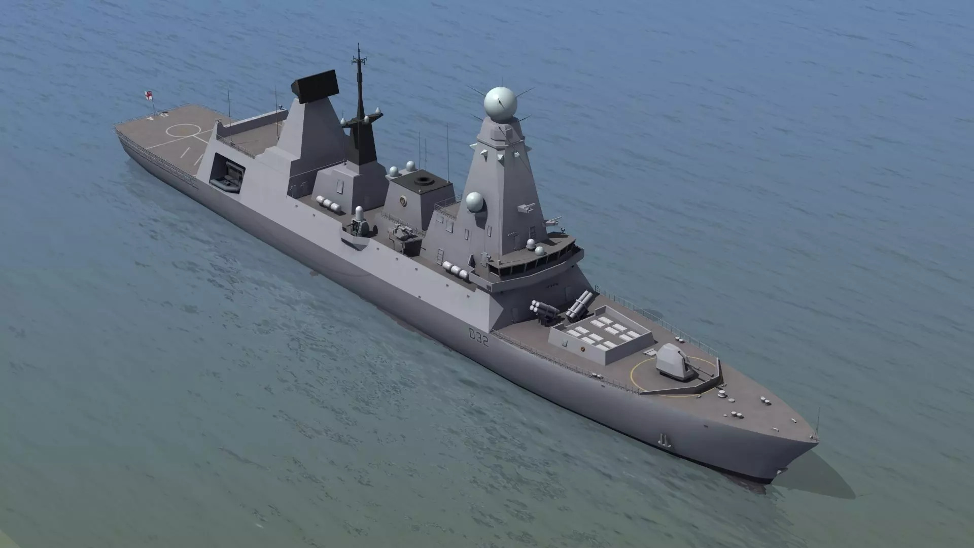 HMS Daring Type 45 Destroyer 3D model_0
