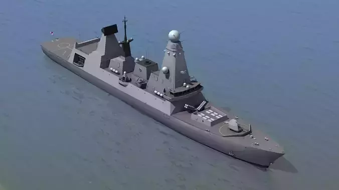 HMS Daring Type 45 Destroyer 3D model