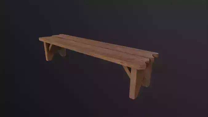 Bench 3D Model Low-poly 3D model