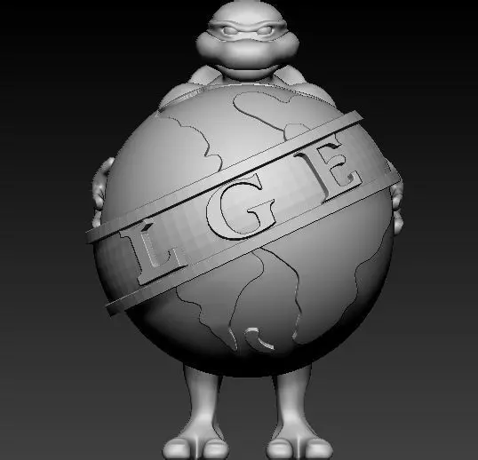 Turtle with earth  3D print model_0