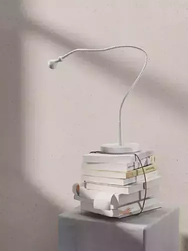 Composition Books and Lamp Rope 3D model