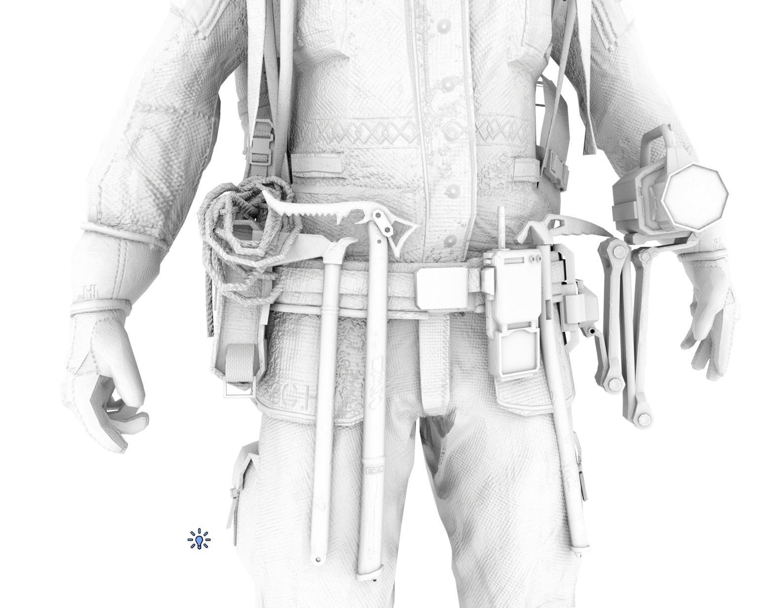 Handsome firefighter 3D model_8