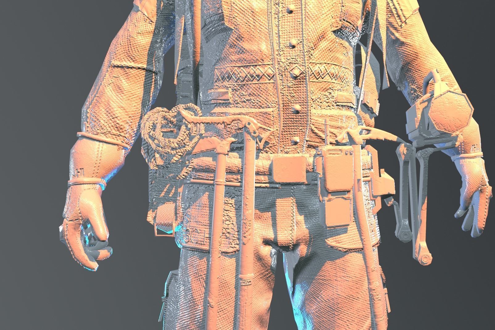 Handsome firefighter 3D model_7