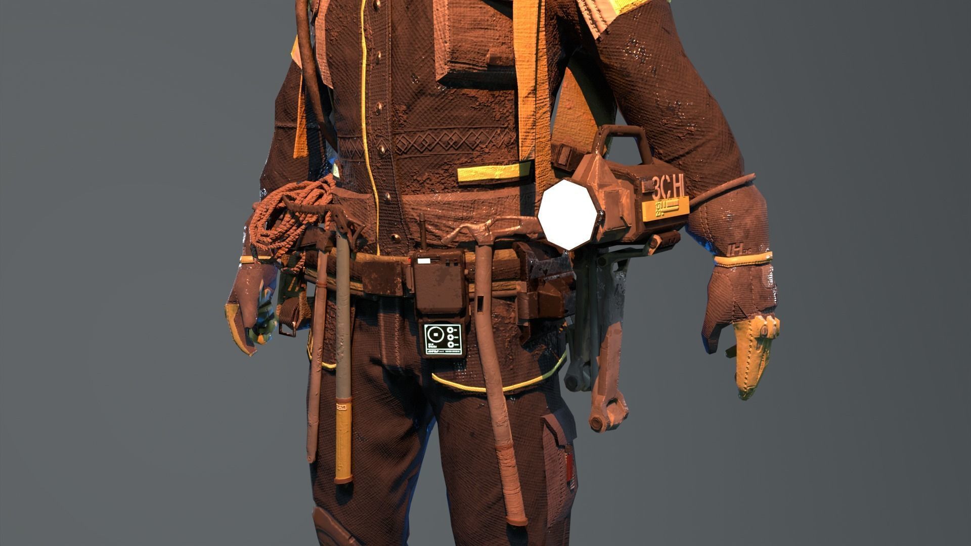 Handsome firefighter 3D model_5