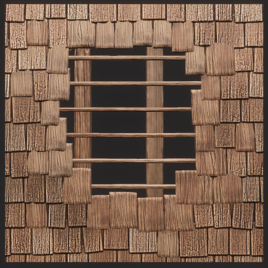 Environment Roof Modules Game Assets Low-poly 3D model_6