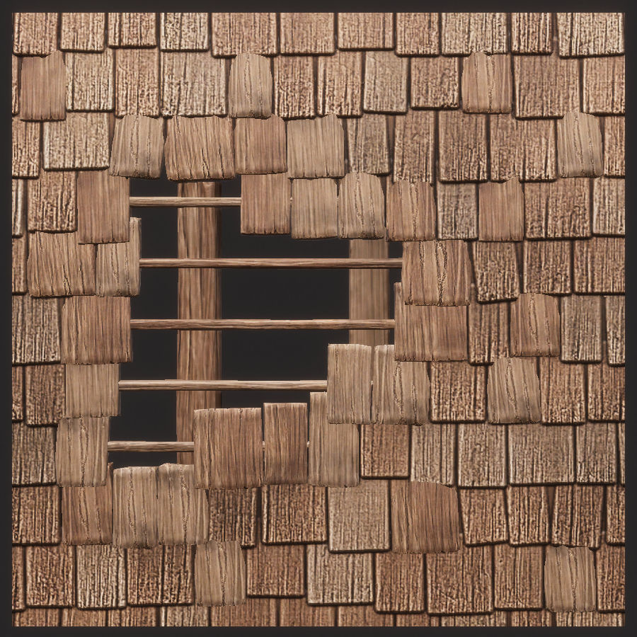 Environment Roof Modules Game Assets Low-poly 3D model_5